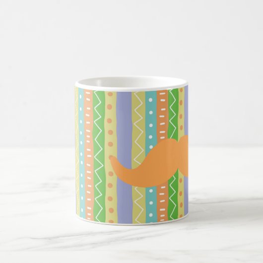 Orange Mustache Fiesta Green Yellow Fun Señor Kaffeetasse (Mittel)