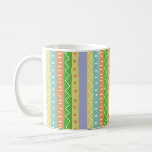 Orange Mustache Fiesta Green Yellow Fun Señor Kaffeetasse (Links)