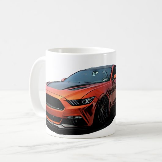 Orange Mustang S550 Kaffeetasse (Vorderseite Links)