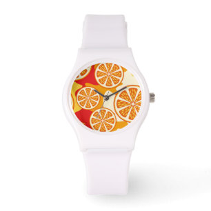 Orange Muster Armbanduhr