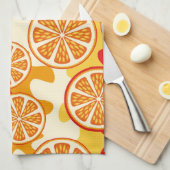 Orange Muster Geschirrtuch (Viertel Falte)