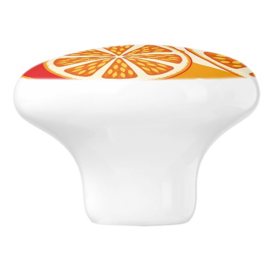 Orange Muster Keramikknauf (Seitenansicht)