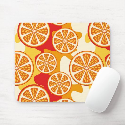 Orange Muster Mousepad (Mit Mouse)