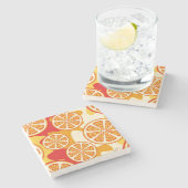 Orange Muster Steinuntersetzer (Seitenansicht)