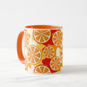 Orange Muster Tasse (Vorderseite Links)