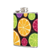 Orange Muster und Hintergrund Flachmann (Links)