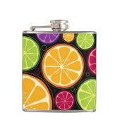 Orange Muster und Hintergrund Flachmann (Vorderseite)