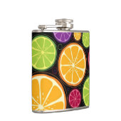 Orange Muster und Hintergrund Flachmann (Rechts)