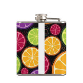 Orange Muster und Hintergrund Flachmann (Rückseite)