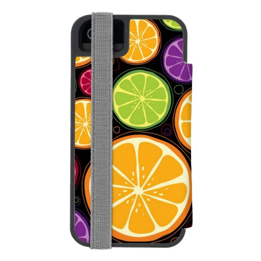 Orange Muster und Hintergrund Incipio iPhone Geldbeutel-Hülle (Folio Rückseite)