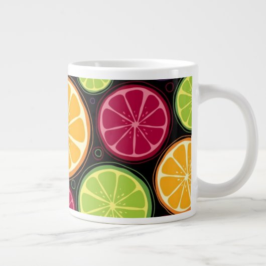 Orange Muster und Hintergrund Jumbo-Tasse (Rechts)