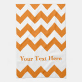 Orange mutiges Zickzack mit kundengerechtem Text Geschirrtuch (Vertikal)