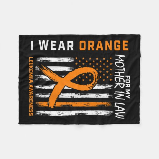 Orange Mutter im Gesetz Leukämie Bewusstsein Ameri Fleecedecke (Vorderseite (Horizontal))