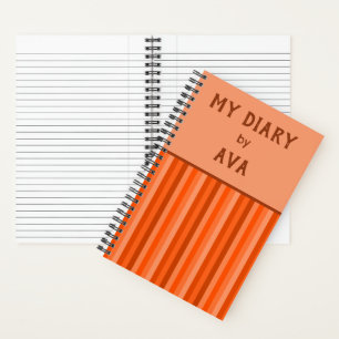 Orange My Diary by Me Striping Journal Notizblock