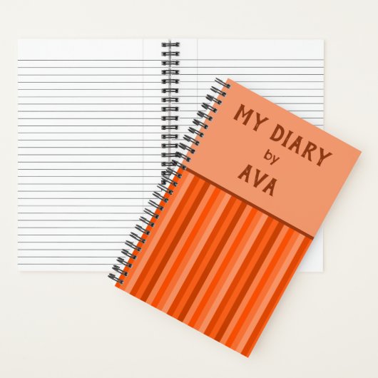 Orange My Diary by Me Striping Journal Notizblock (Innen)