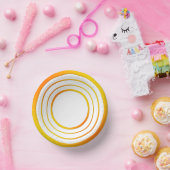 Orange n Yellow Rings Pappteller (Party)