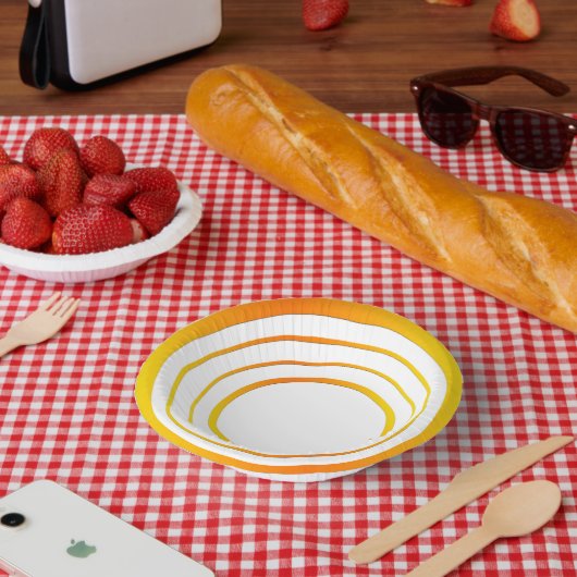 Orange n Yellow Rings Pappteller (Picknick)