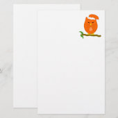 Orange Nacht-Eule-Design Briefpapier (Vorne/Hinten)