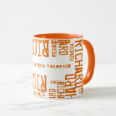 Orange Name Cool Tasse (VorderseiteRechts)