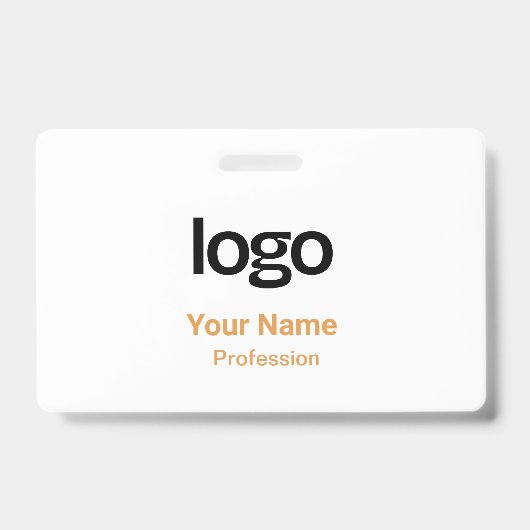 Orange Name Tags Abzeichen Ausweis (Vorderseite)