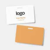 Orange Name Tags Abzeichen Ausweis (Vorder- & Rückseite)