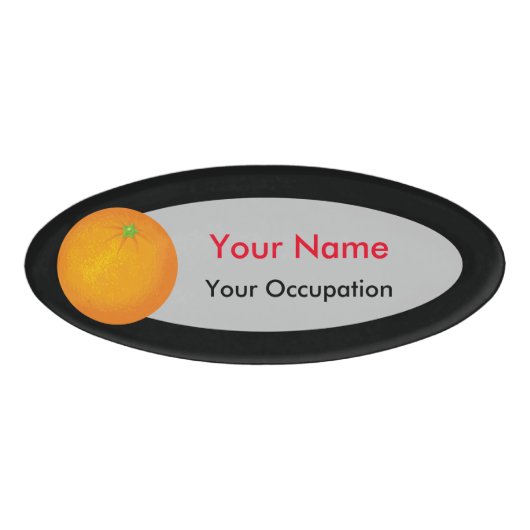 Orange Namenschild (Vorderseite)