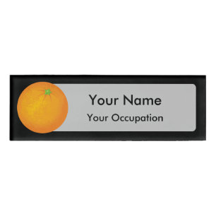 Orange Namenschild