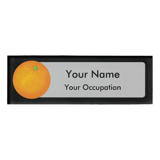 Orange Namenschild (Vorderseite)