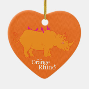 Orange Nashorn-Verzierung Keramikornament