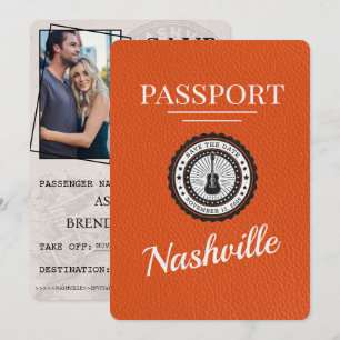 Orange Nashville Reisepass Termin vormerken Save The Date