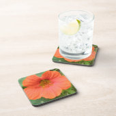 Orange Nasturtium Blume Cork Untersetzer (Rechte Seite)