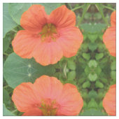 Orange Nasturtium Blume Floral Gemustert Stoff (Nahaufnahme)