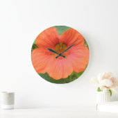 Orange Nasturtium Blume Wall Clock Große Wanduhr (Zuhause)