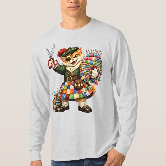 Orange naughty kitty in quilt kilt T-Shirt (Vorderseite)