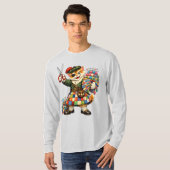 Orange naughty kitty in quilt kilt T-Shirt (Vorne ganz)