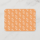 Orange Nautical Pattern Website Wedding RSVP Begleitkarte (Rückseite)