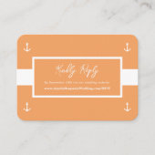 Orange Nautical Pattern Website Wedding RSVP Begleitkarte (Vorderseite)
