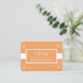 Orange Nautical Pattern Website Wedding RSVP Begleitkarte (Stehend Vorderseite)