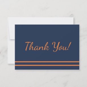 Orange Navy Blau Gestreift Danke