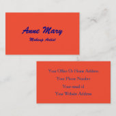 Orange Navy Blue Makeup Artist Beauty Salon Trendy Visitenkarte (Vorne/Hinten)