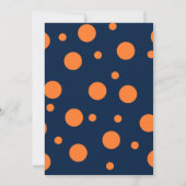 Orange Navy Blue Polka Dot Birthday Party Einladun Einladung (Rückseite)