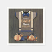 Orange Navy Blue Pumpkins Fall Baby Dusche Serviette (Vorderseite)
