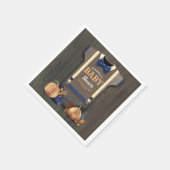 Orange Navy Blue Pumpkins Fall Baby Dusche Serviette (Ecke)