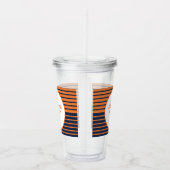 Orange Navy Blue Striping Abschluss Class Acryltrinkbecher (Rechts)