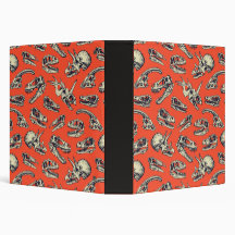 Orange & Navy Dinosaurier Skulls