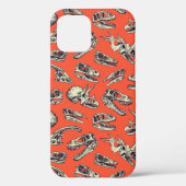Orange & Navy Dinosaurier Skulls Case-Mate iPhone Hülle (Rückseite)
