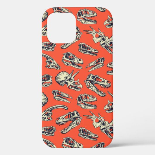 Orange & Navy Dinosaurier Skulls Case-Mate iPhone Hülle (Rückseite)