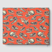 Orange & Navy Dinosaurier Skulls Gästebuch (Rückseite)