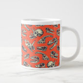 Orange & Navy Dinosaurier Skulls Jumbo-Tasse (Rechts)