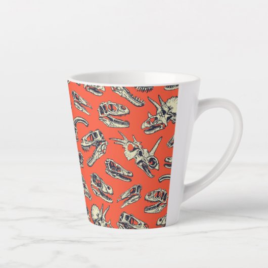 Orange & Navy Dinosaurier Skulls Milchtasse (Rechts)